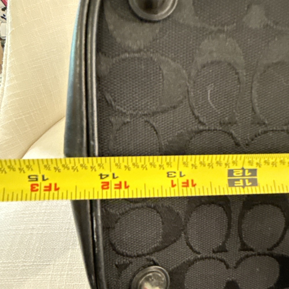Coach Handbag Black Signature Logo Inside Zip Pocket E04M-7052 Leather Canvas - Picture 6 of 10